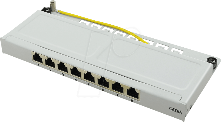 4052792050547 - LogiLink Mini Patch Panel Kat6A 8 Ports lichtgrau 05 HE