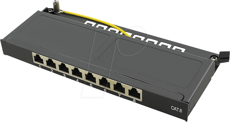NP0078 - Mini-Patchpanel, 8-Port, Cat.6, 0,5 HE