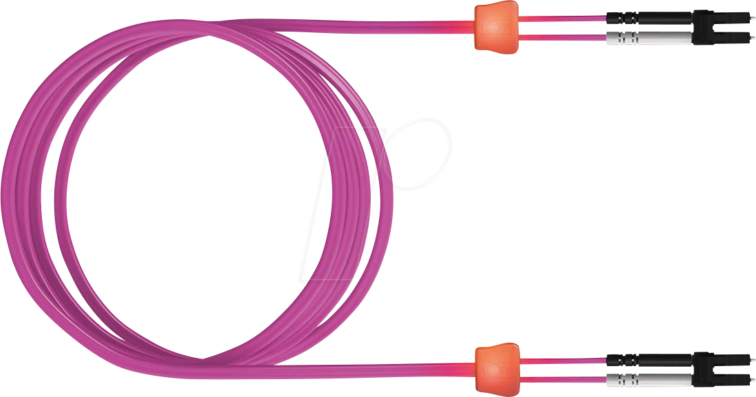 4055516025081 - LSD42100100 - LED LWL Kabel 50 125µm OM4 LC   SC Duplex violett 10 m