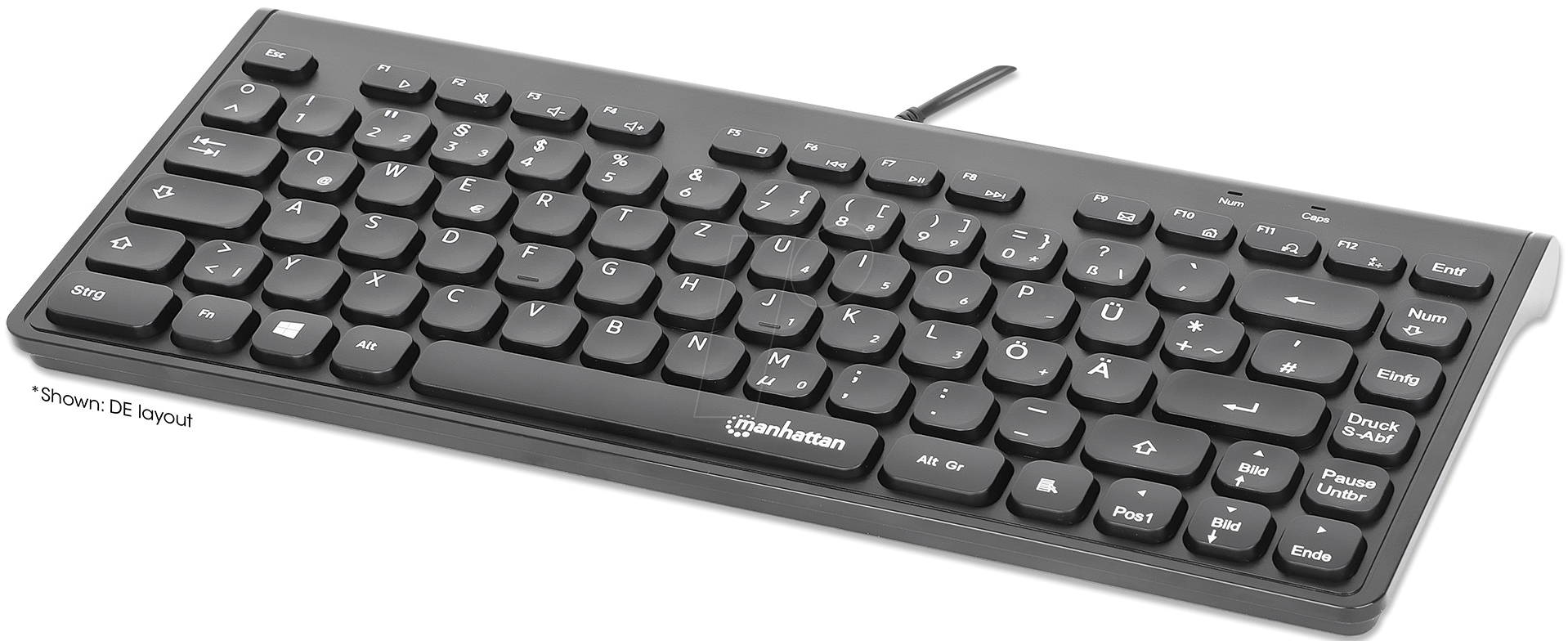0766623180702 - MANHATTAN Kabelgebundene Slim USB Mini-Tastatur