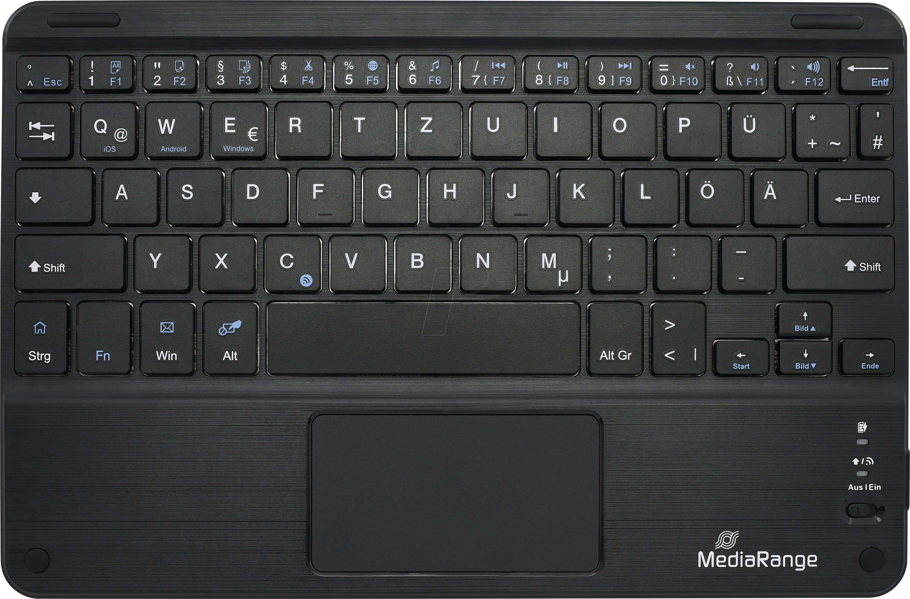 MR OS130 - Tastatur, Bluetooth, USB, Touchpad, schwarz