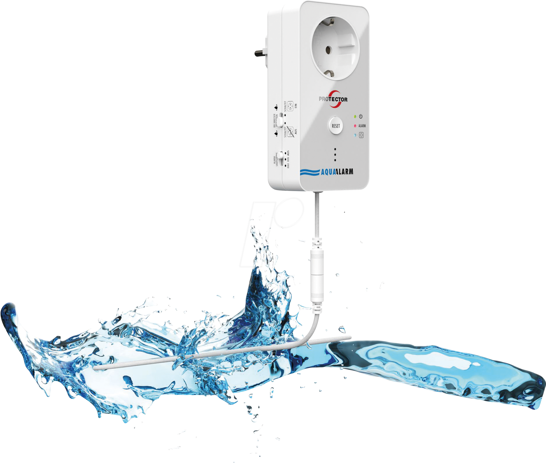 ME WA-6 - Wassermelder mit Steckdose, Detektor-Kabel