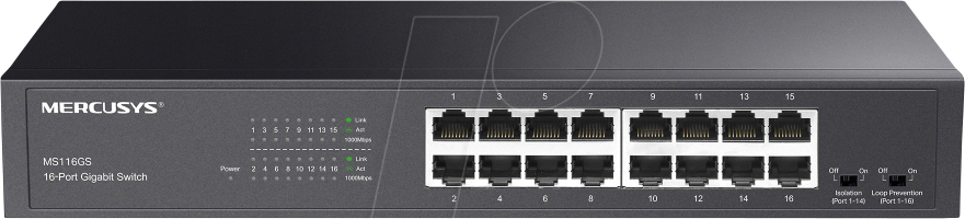 TP-Link Mercusys MS116GS 16-Port Gigabit Desktop/Rackmount Switch