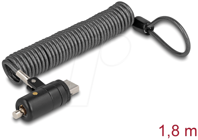 4043619209170 - NAVILOCK 20917 - Notebook Sicherungsspiralkabel USB Typ-A Schlüssel