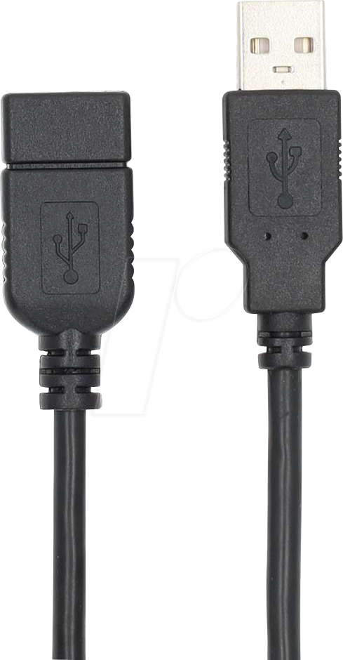 Nedis USB 2.0-Verlängerungskabel A-Stecker - USB-A-Buchse 480 Mbps | Vernickelt | 2.00 m | Rund | PVC | Schwarz | Label
