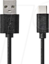N CCGL60601BK10 - USB 2.0 Kabel, A-Stecker > USB-C-Stecker, 1m, schwarz