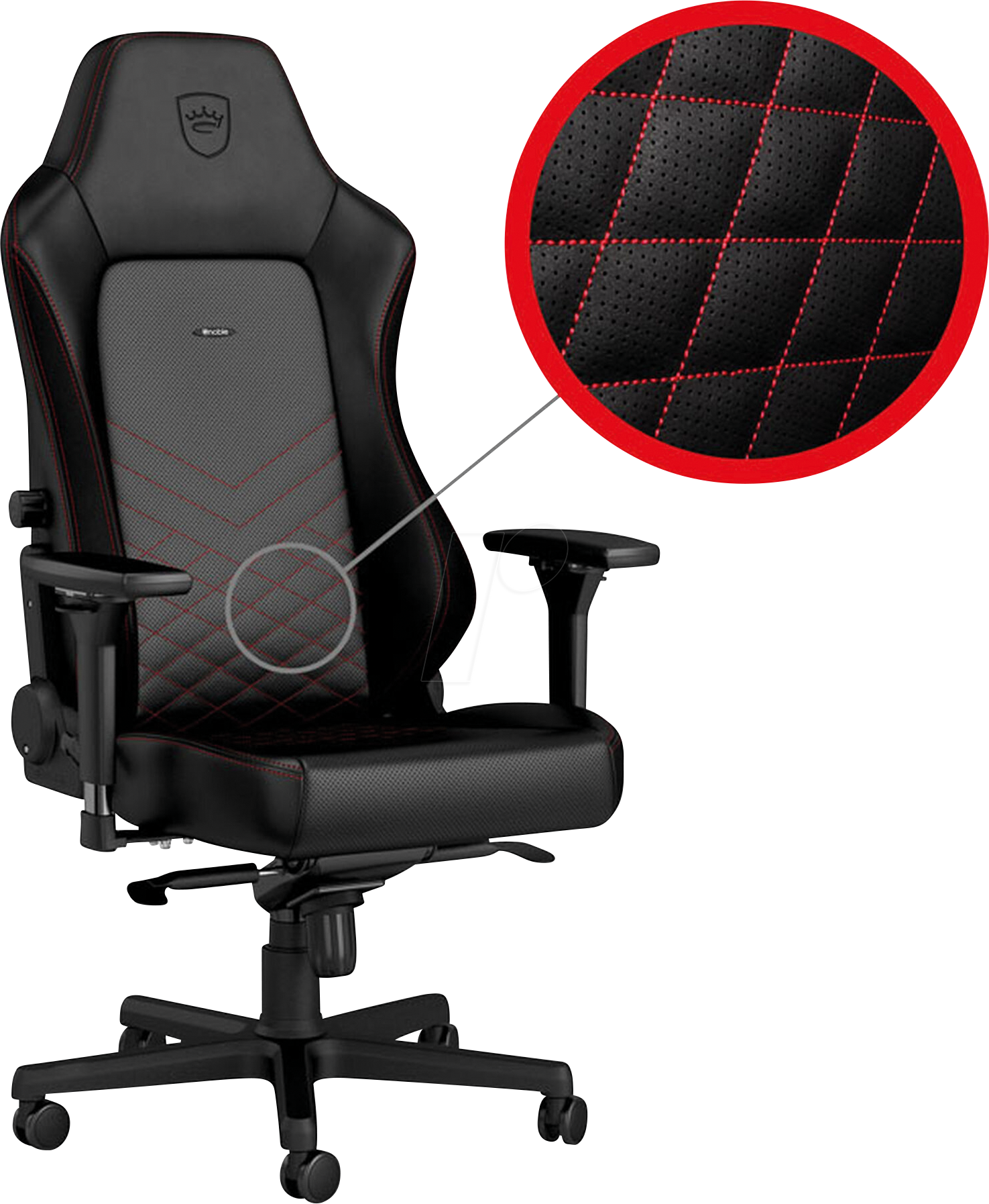 4251442501914 - HERO Gaming Chair - Black Red Gaming Stuhl - Schwarz   Rot - PU-Leder - Bis zu 150 kg