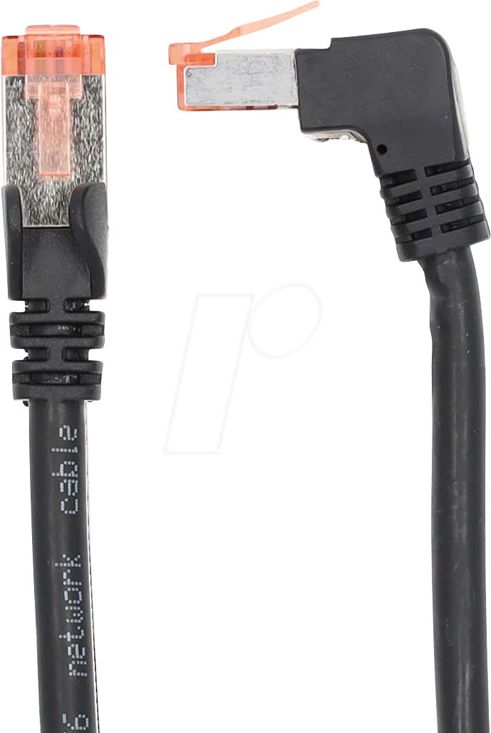 N CCGP85227BK10 - Patchkabel, Cat.6, SF/UTP, gewinkelt / gerade, 1 m, schwarz