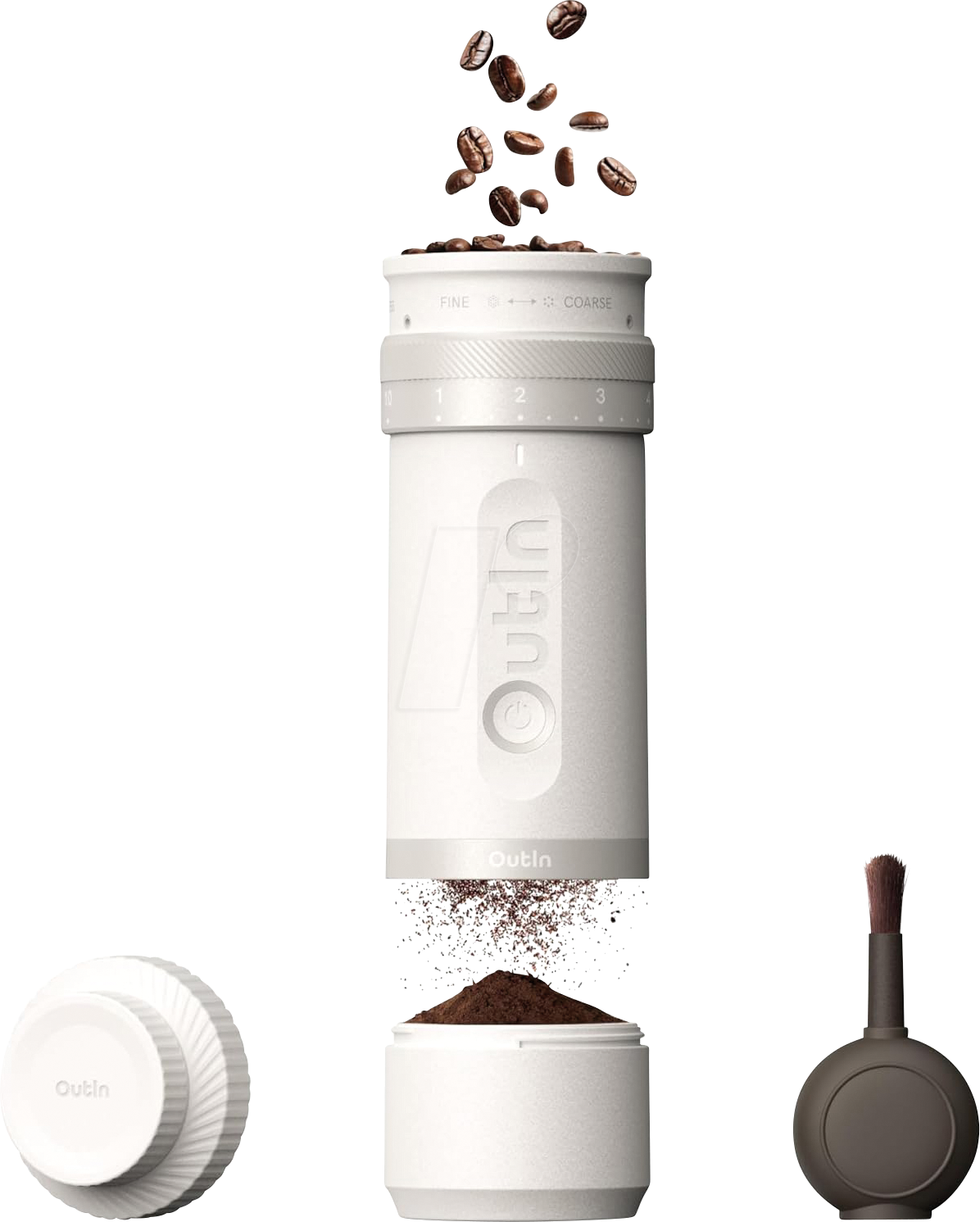 OUTIN 18769 - OutIn Tragbare Elektrische Kaffeemühle Fino - Sandstone White