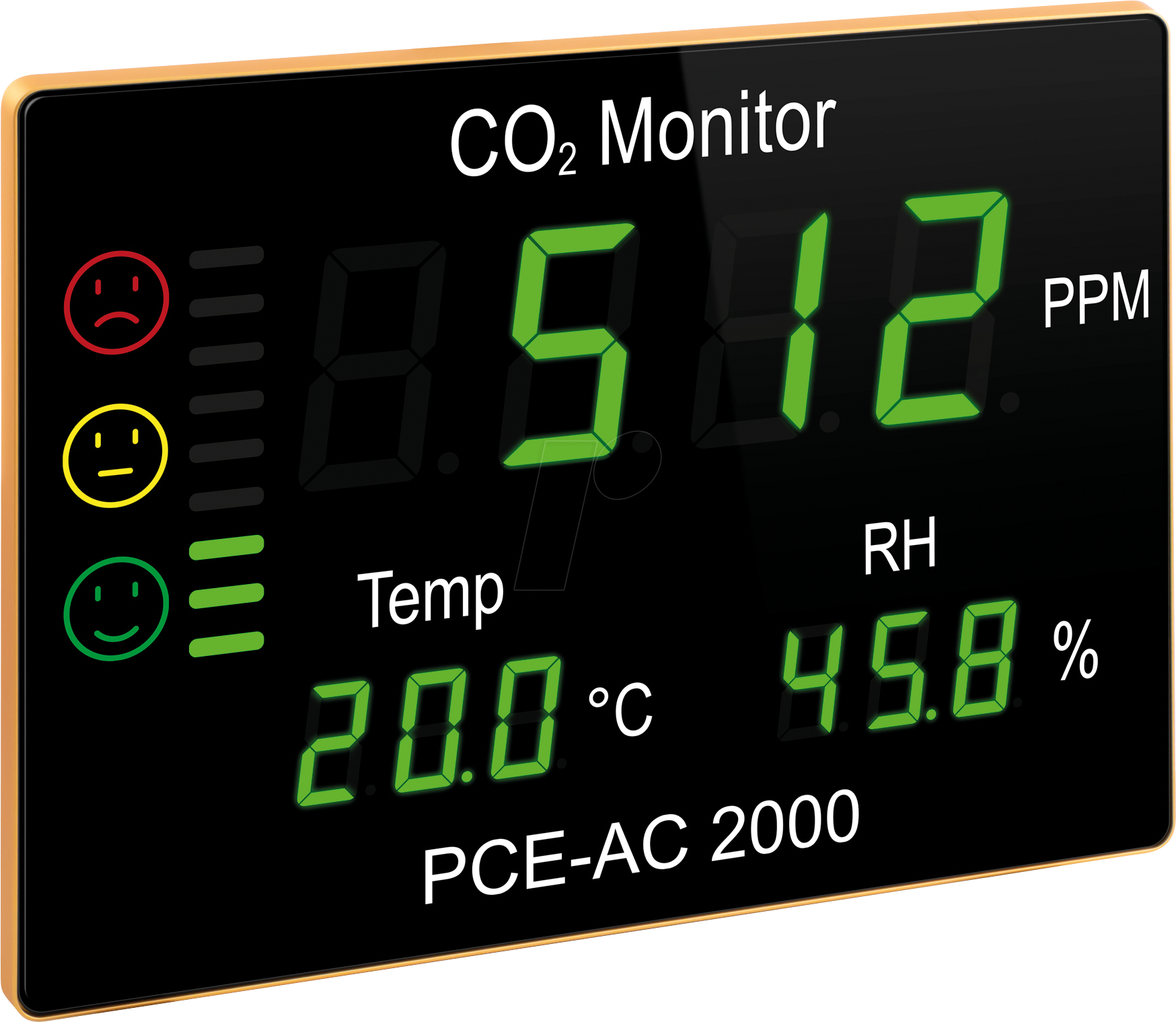 4250348709769 - Pceinstruments - CO2 Messgerät   CO2 Monitor pce-ac 2000 Großanzeige   mit Bargraph   wartungfreier CO2-Sensor