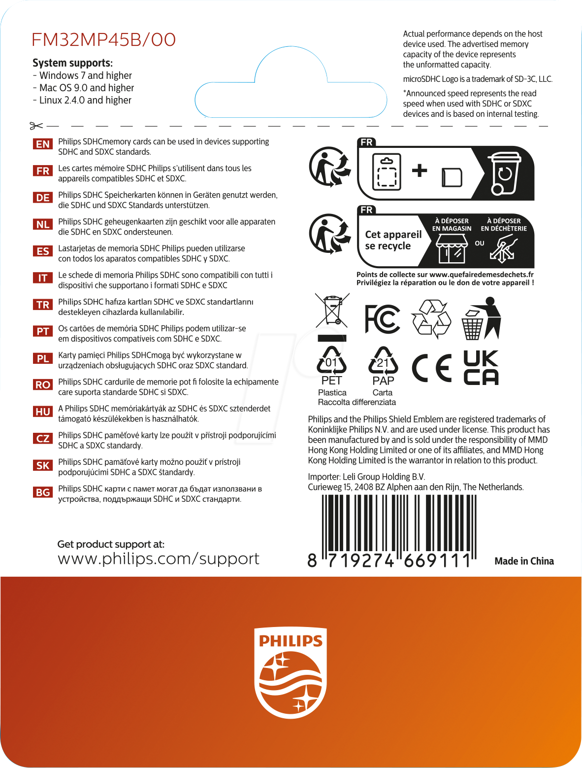 8719274669111 - FM32MP45B - Flash-Speicherkarte (microSDHC SD-Adapter inbegriffen) - 32 GB - Class 10 - microSDHC UHS-I