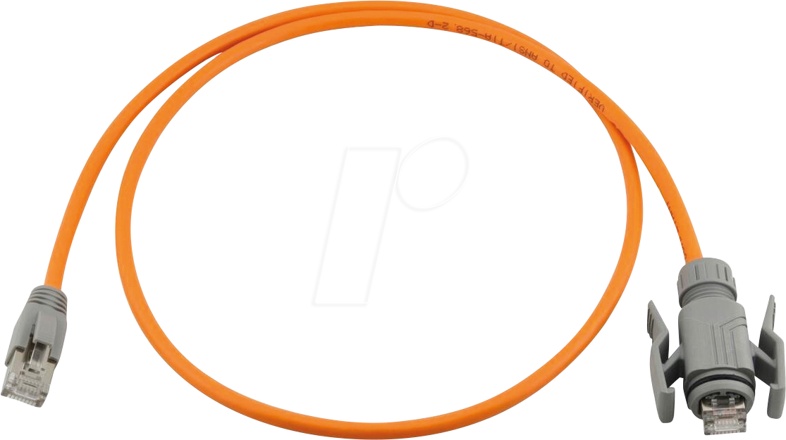 PKW I1SF5.0OR - Patchkabel, Cat.6a, S/FTP, PUR, 1x IP67, 5 m, orange