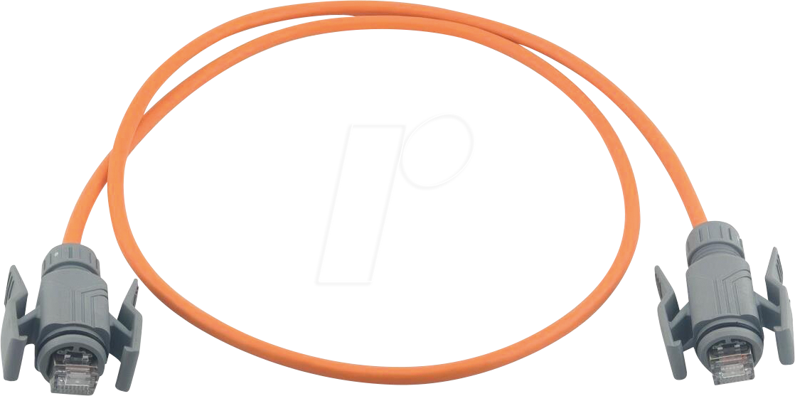 PKW I2SF3.0OR - Patchkabel, Cat.6a, S/FTP, PUR, 2x IP67, 3 m, orange