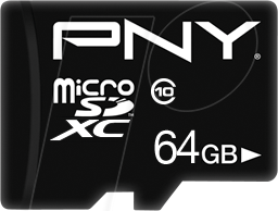 Image of PNY Performance Plus 64 GB microSDXC Speicherkarte (C10) Schwarz