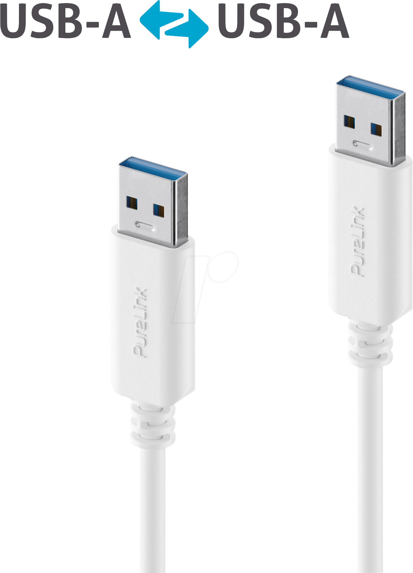 4251364730720 - PURE IS2400-005 - USB 30 Kabel iSerie A Stecker auf A Stecker weiß 05 m