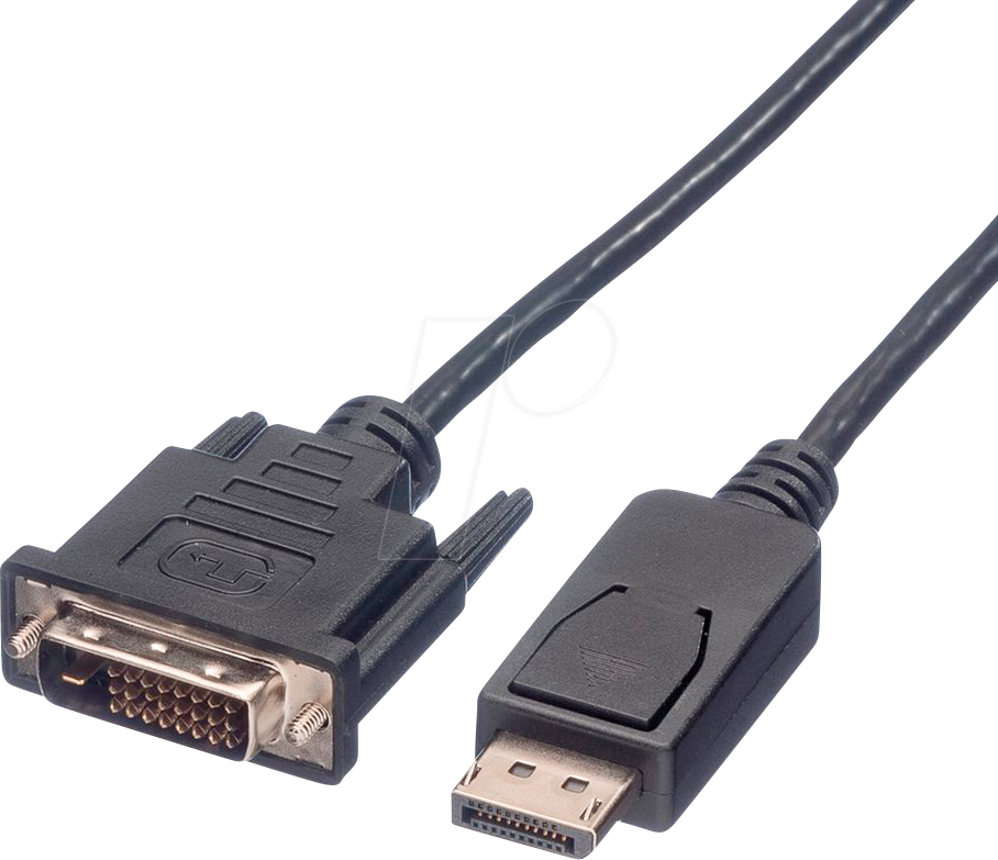 7611990186341 - Roline DisplayPort   DVI Adapterkabel DisplayPort Stecker DVI-D 24+1pol Stecker 500 m Schwarz 11045612 Geschirmt DisplayPort-Kabel