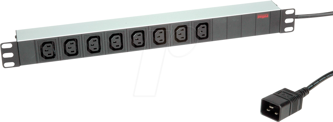 7630049610897 - Roline - Stromverteilungseinheit (Rack - einbaufähig) - 3600 Watt - Eingabe Eingang IEC 60320 C20 16A - Ausgangsanschlü