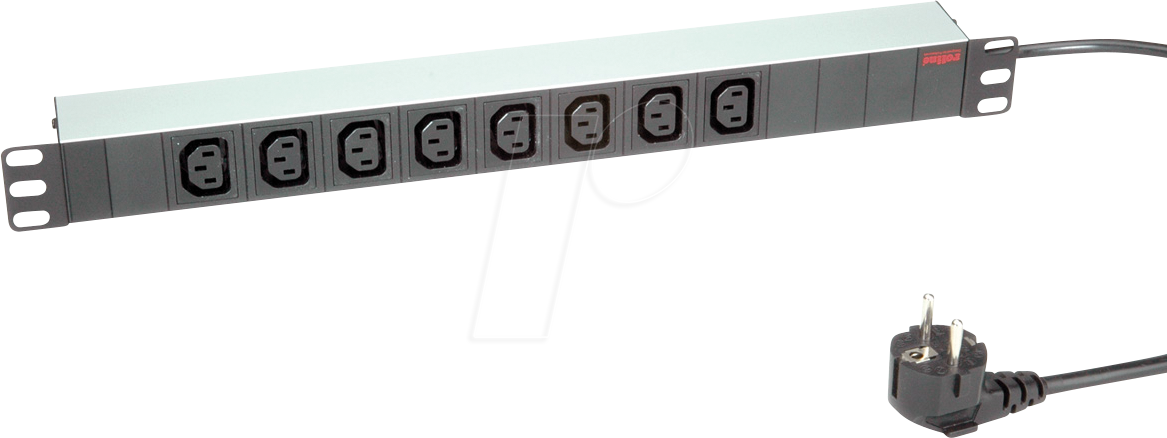 7630049610903 - Roline 19071628 Steckdosenleiste 19 Zoll 8fach Mehrfarbig Schutzkontakt 1 St