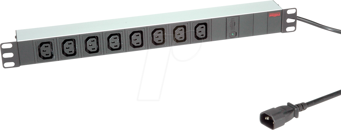 7630049610910 - Roline 19071629 Steckdosenleiste 19 Zoll 8fach Mehrfarbig Kaltgerätestecker 1 St