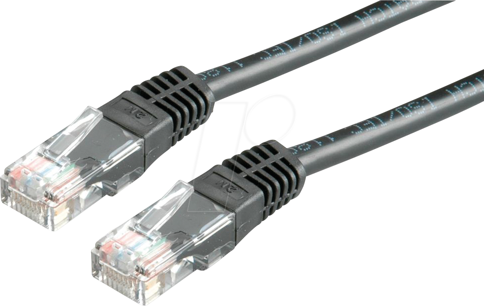 7611990134762 - Roline Cordon LAN Cat 5e Câble réseau UTP Ethernet avec connecteur RJ45 noir 1 m (21150535)