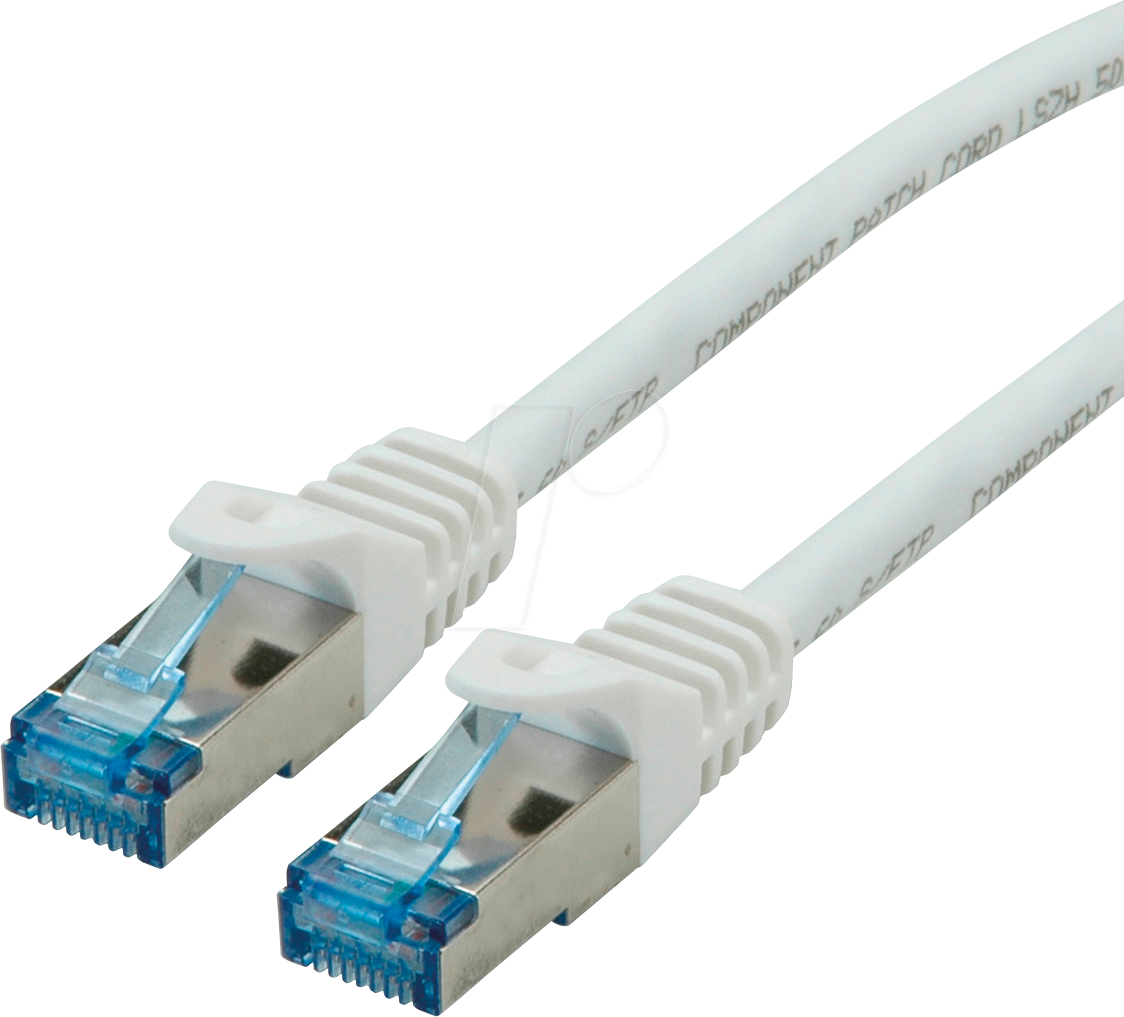 7611990159697 - Roline 21152868 RJ45 Netzwerkkabel Patchkabel CAT 6a S FTP 1500 m Weiß Rot doppelt geschirmt Halogenfrei Flammwidrig 1 St