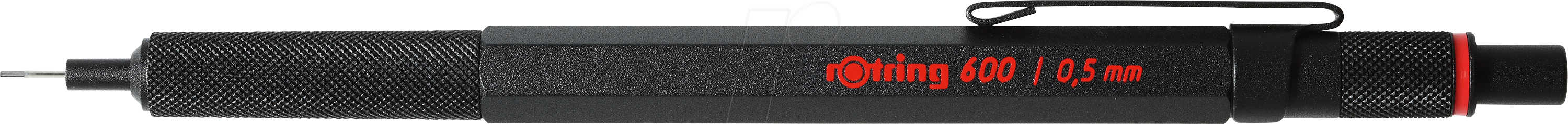 Rotring rOtring 600 Druckbleistift | 0,5 mm | Schwarz | Ergonomisches Vollmetallgehäuse
