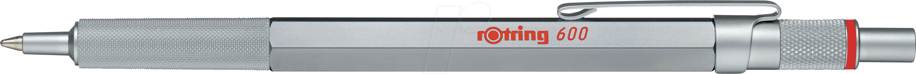 Rotring rOtring 600 Kugelschreiber | mittlere Spitze | Schwarze Tinte | silberfarbener Schaft | nachfüllbar