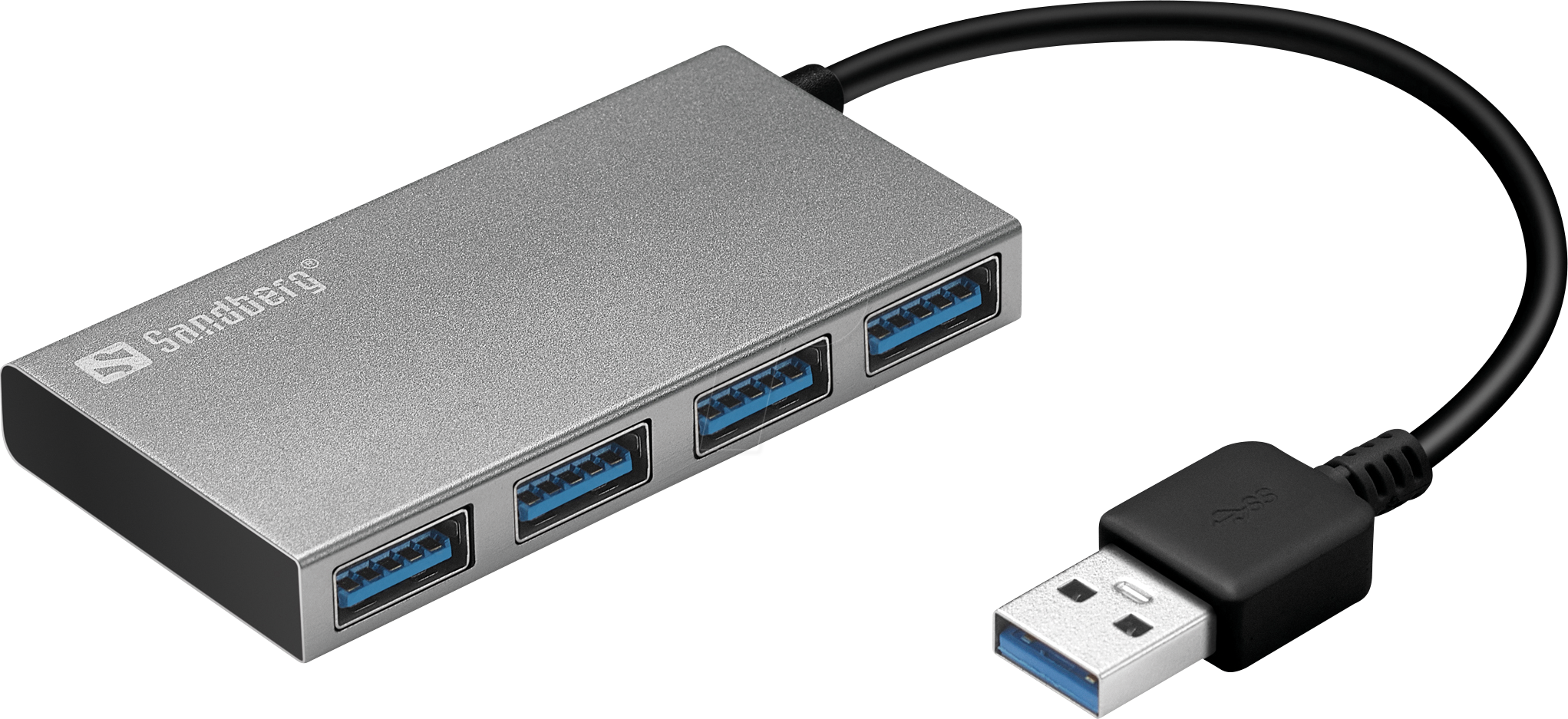 5705730133886 - USB 30 Pocket Hub - hub - 4 ports USB-Hubs - USB 30 - 4 - silber