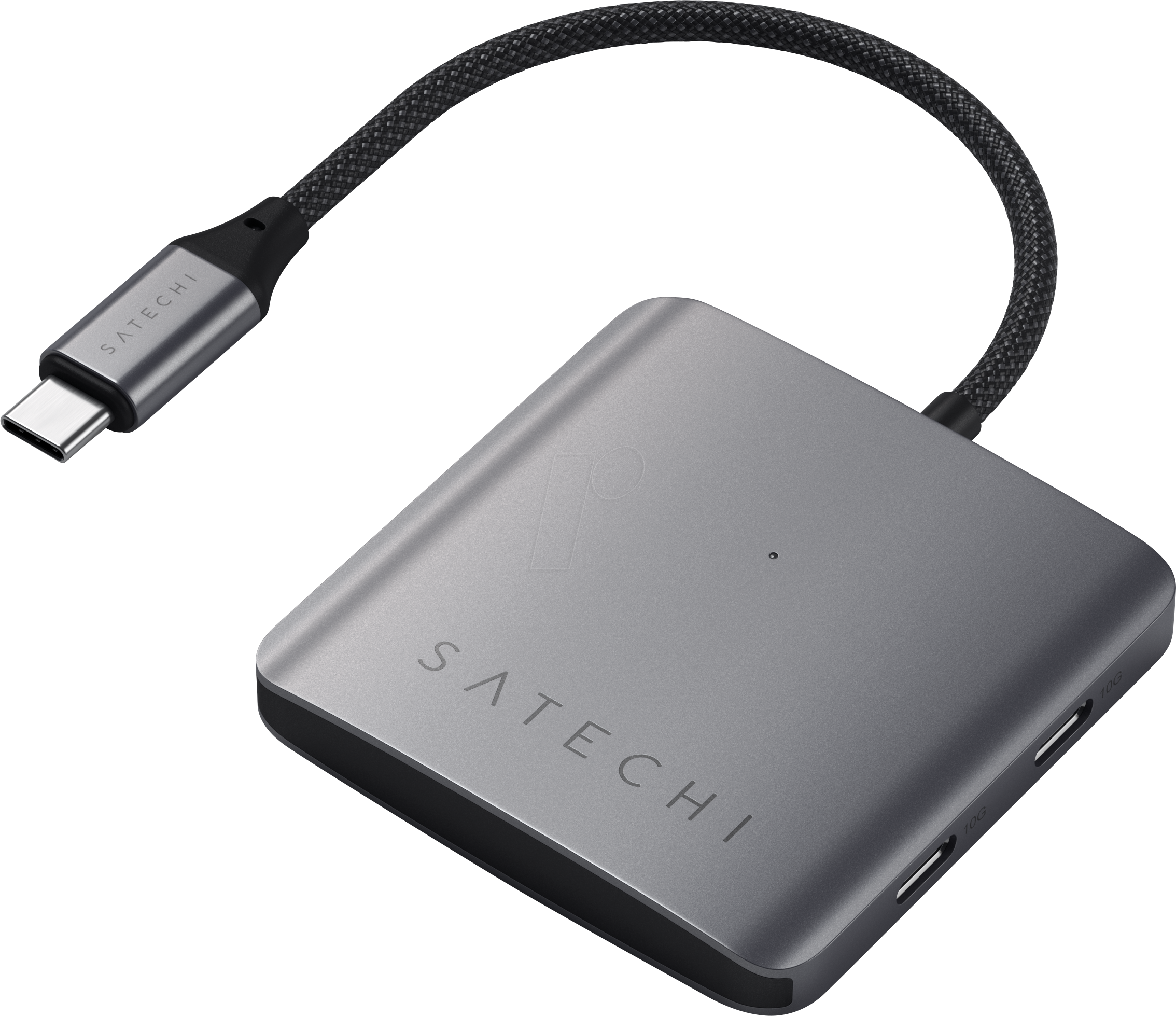 Satechi USB-C PD 4-Port Hub Aluminiumgehäuse, USB-C PD Anschluss zum Laden mit bis zu 100 Watt, 3x USB-C 3.2 Gen 2 Anschlüsse mit bis zu 10 Gbit/s