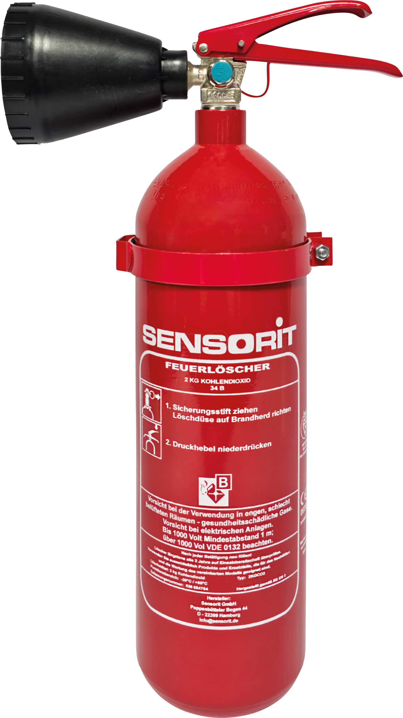 SENSORIT 2KGCO2 - Feuerlöscher, Kohlendioxid, 2 kg