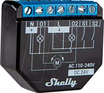 SHELLY PLUS 2PM: Attuatore di commutazione Wi-Fi Shelly Plus 2PM 16 A, 2  canali, da reichelt elektronik