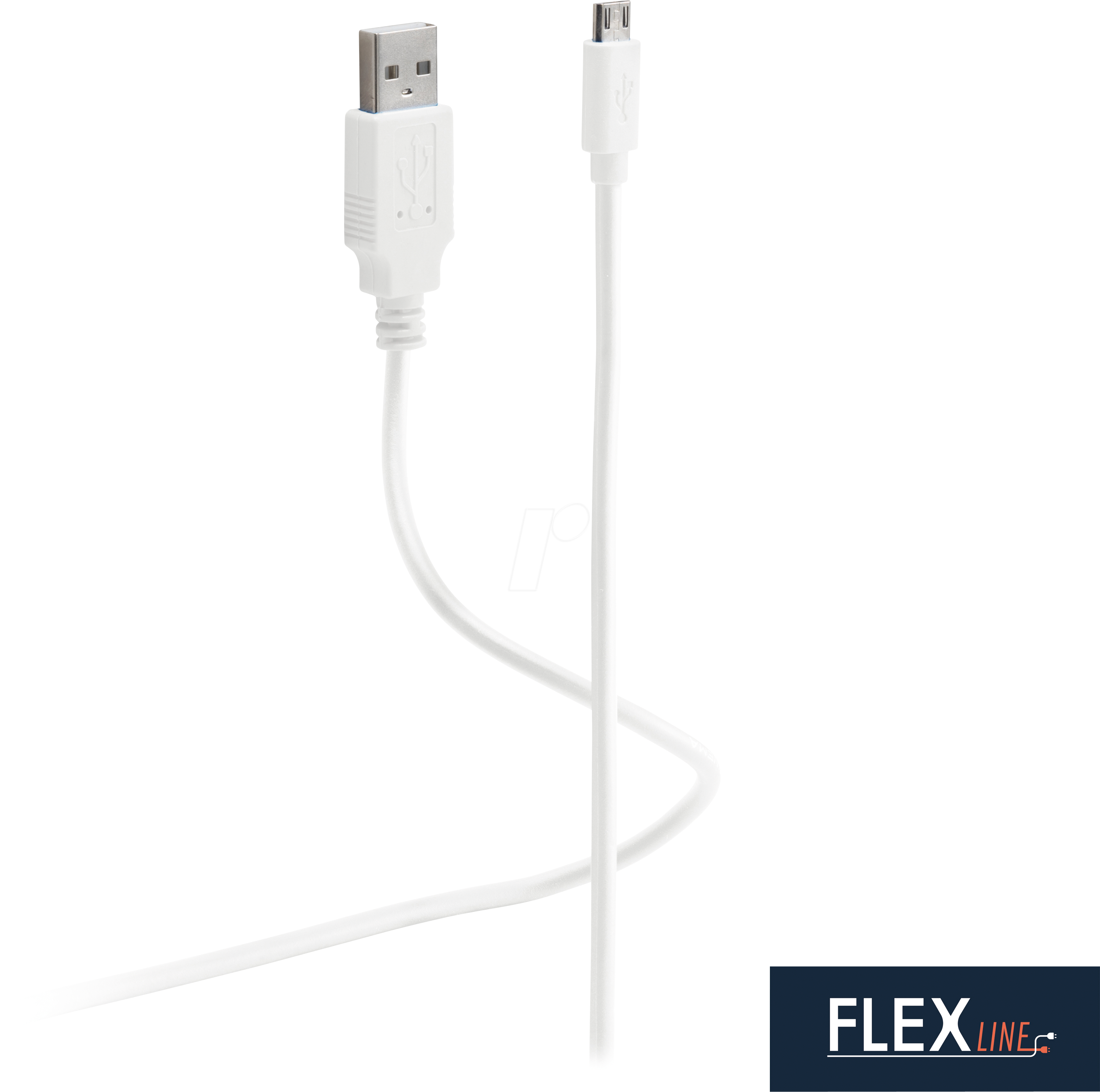 4250696644637 - FLX FL31-72186 - USB-Lade-Synckabel USB A auf micro B weiß 18m