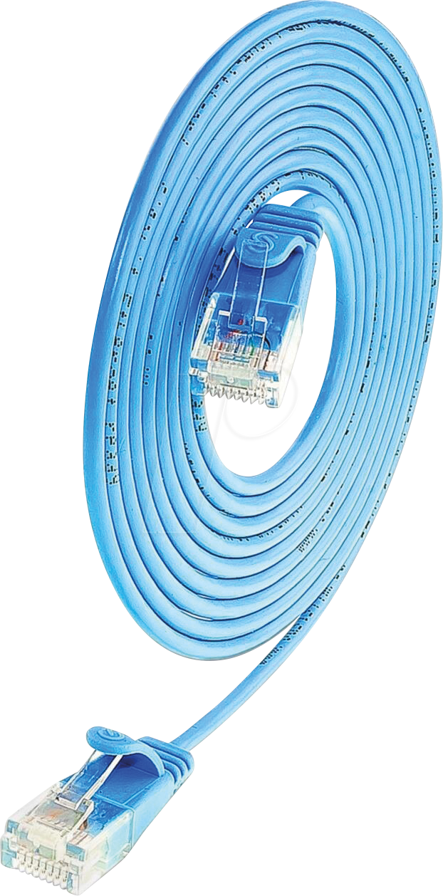 SLIM LUU0.1BL - Patchkabel, Cat.6a, U/UTP, SLIM, 0,1 m, blau