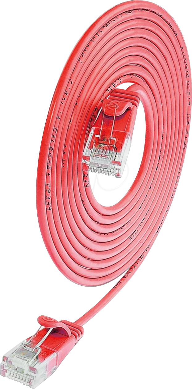 SLIM LUU0.1RD - Patchkabel, Cat.6a, U/UTP, SLIM, 0,1 m, rot