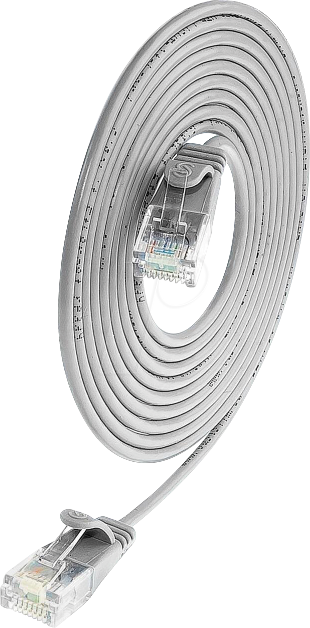 SLIM LUU0.1 - Patchkabel, Cat.6a, U/UTP, SLIM, 0,1 m, grau
