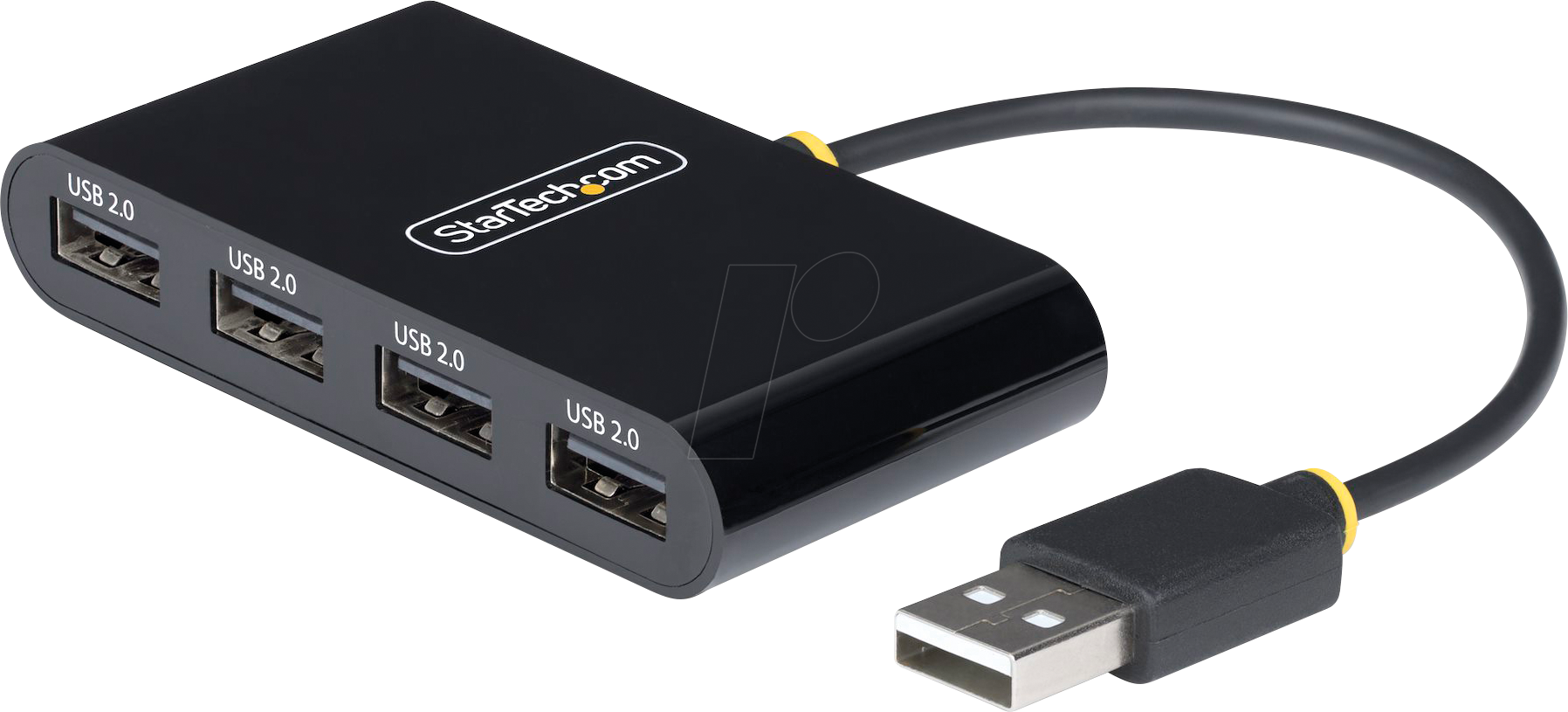 StarTech.com 4-Port USB 2.0 Hub USB Bus Powered Small Travel Mini USB Hub USB 2.0 Splitter Multi-Port Portable USB Hub 480Mbps Overcurrent Protection (OCP) - hub - 4 ports USB-Hubs - 4 - Schwarz