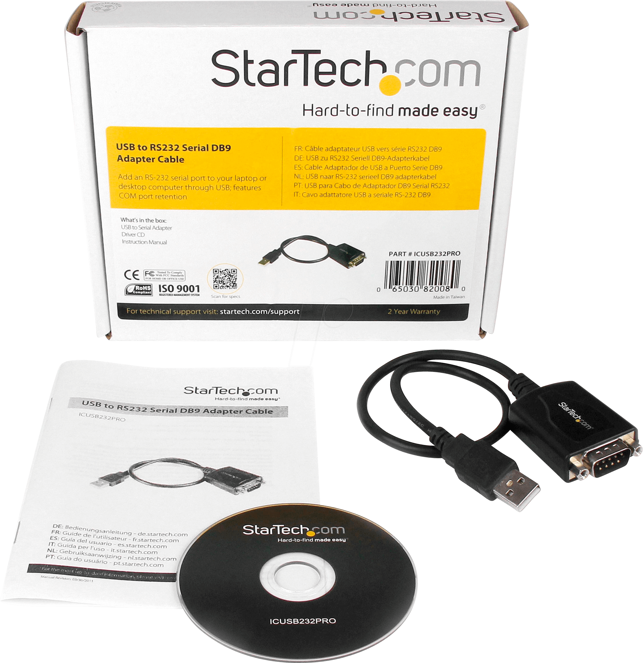 St Icusb232pro: Usb To Serial Rs232 - Db9 Adapter Cable At Reichelt 