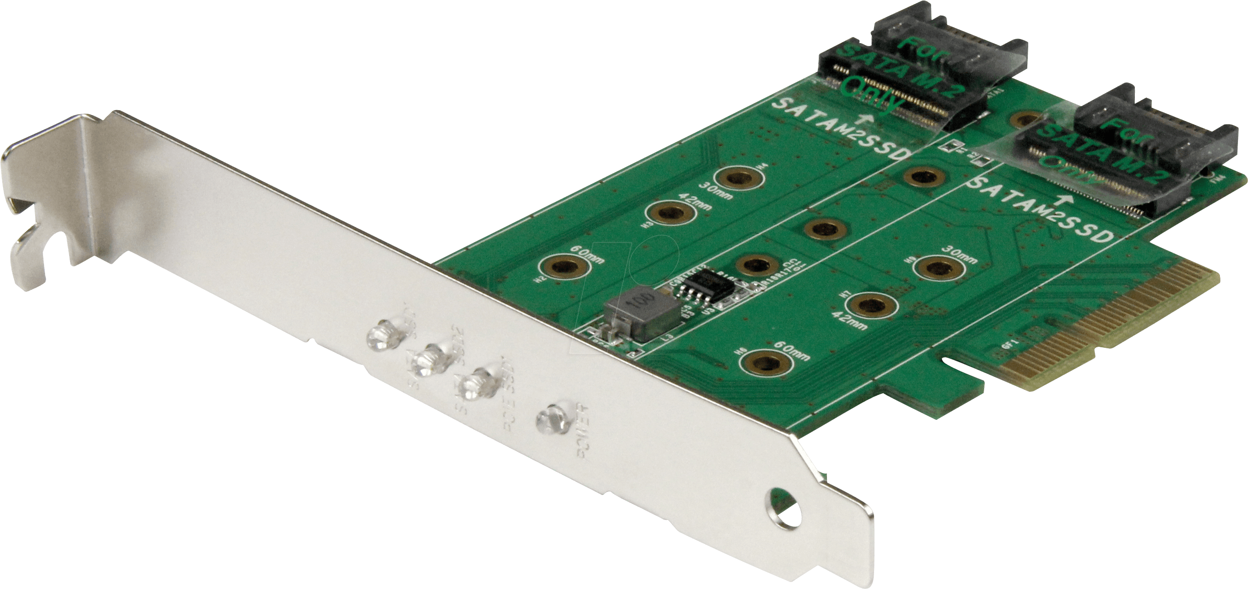 ST PEXM2SAT32N1:  SSD card 1x PCIe (NVMe) 2x SATA  at reichelt  elektronik