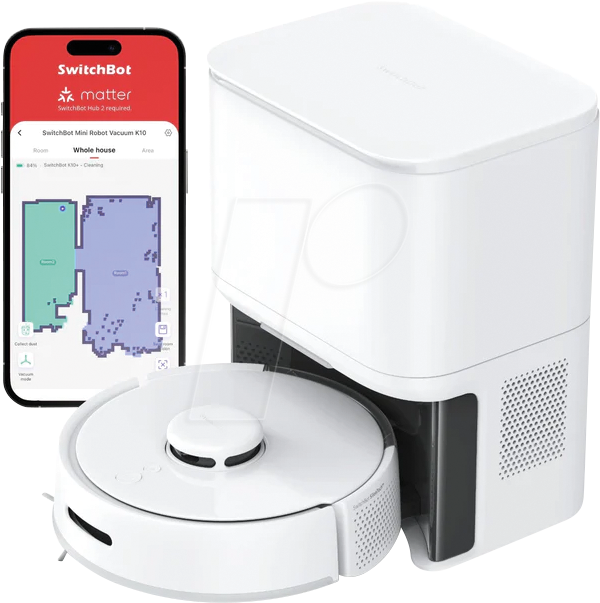 0810150542882 - SWB W3011026 - SwitchBot K10+ Pro Minisaugroboter mit Absaugstation