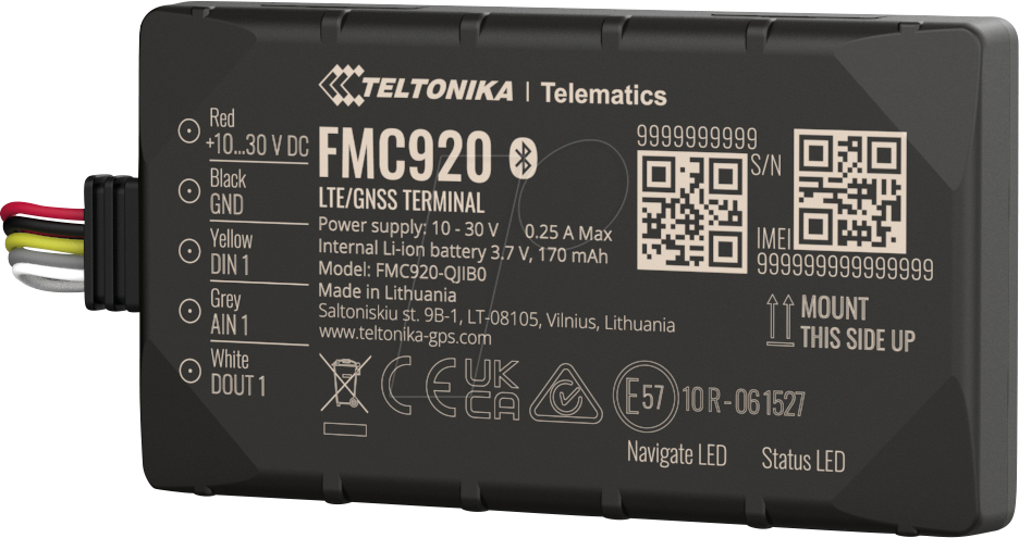 TELTONIKA FMC920 - GPS-Tracker, 4G-LTE, GNSS, GSM, GPRS, BLE