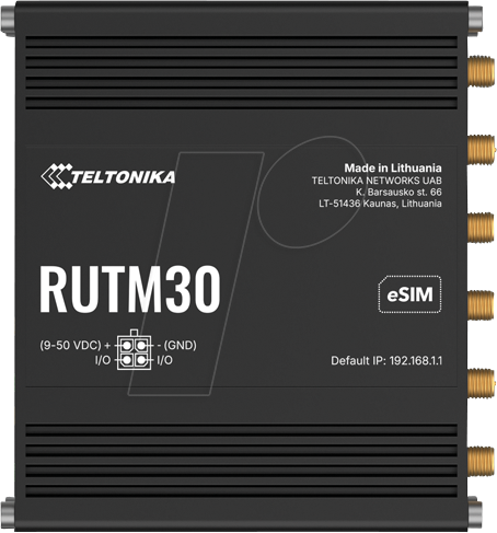 Teltonika RUTM30 - wireless router - WWAN - Wi-Fi 5 LTE - 5G 4G 3G - DIN rail mountable surface-mountable wall-mountable - Wireless router 802.11a/b/g/n/Wi-Fi 5 Wave 2