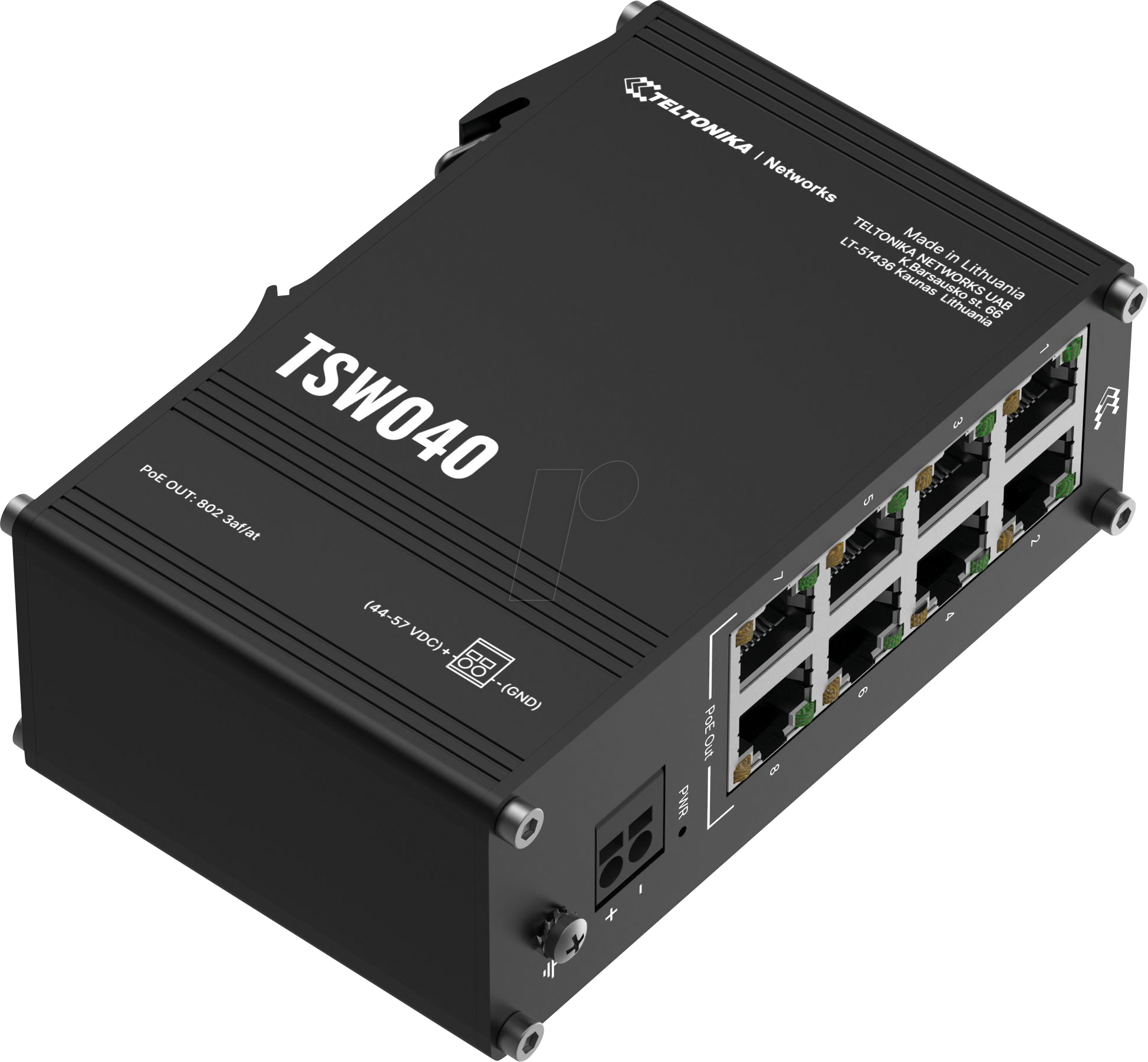 TELTONIKA TSW040 - Switch, 8-Port, Fast Ethernet, PoE+