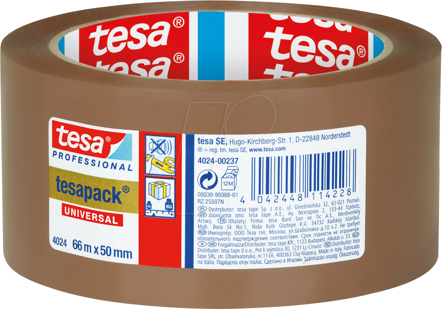 4042448114228 - TESA 04024-00237 - tesapack® Professional PP 66 m x 50 mm 6 Rollen braun