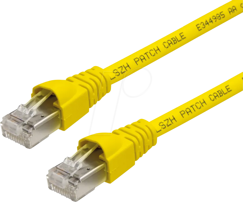 4018359286699 - L00004A0058 RJ45 Netzwerkkabel Patchkabel CAT 6a S FTP 750 m Gelb Flammwidrig mit Rastnasenschutz Paarschirm doppelt geschirmt Halogenfrei