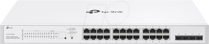 TPLINK FS328GP - Switch, 28-Port, Gigabit Ethernet, SFP, PoE+