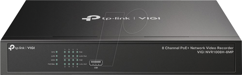 TPLINK NVR1008H8 - Netzwerk-Videorekorder, 8-Kanal, PoE+