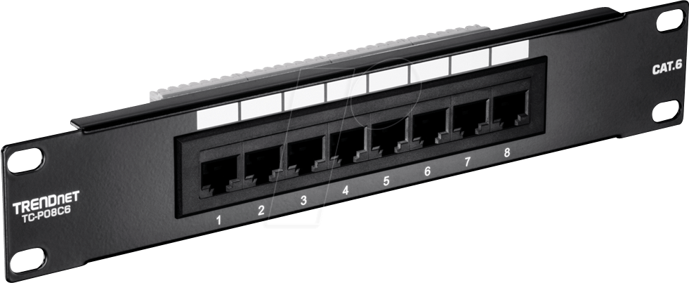 0710931401349 - TRENDnet Patchpanel 8-Port Cat 6 ungeschirmt (10 wide) TC-P08C6