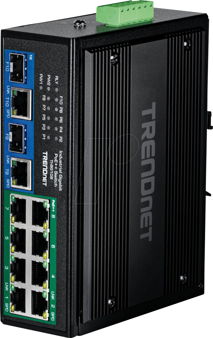 TRENDnet TI-BG108 - Version v1.0R - switch - industrial - 10 ports - unmanaged - TAA Compliant