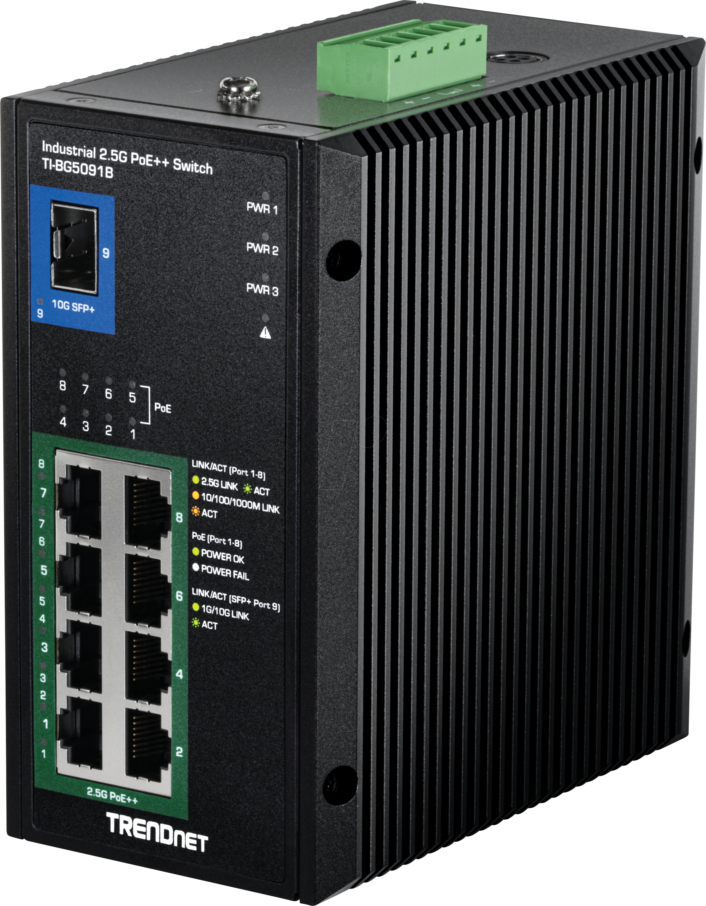 TRN TI-BG5091B - Switch, 9-Port, 2,5 Gigabit Ethernet, PoE++
