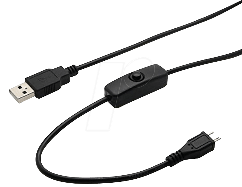 USB KABELSWITCH - USB Micro B Stecker auf USB 2.0 A Stecker, Schalter